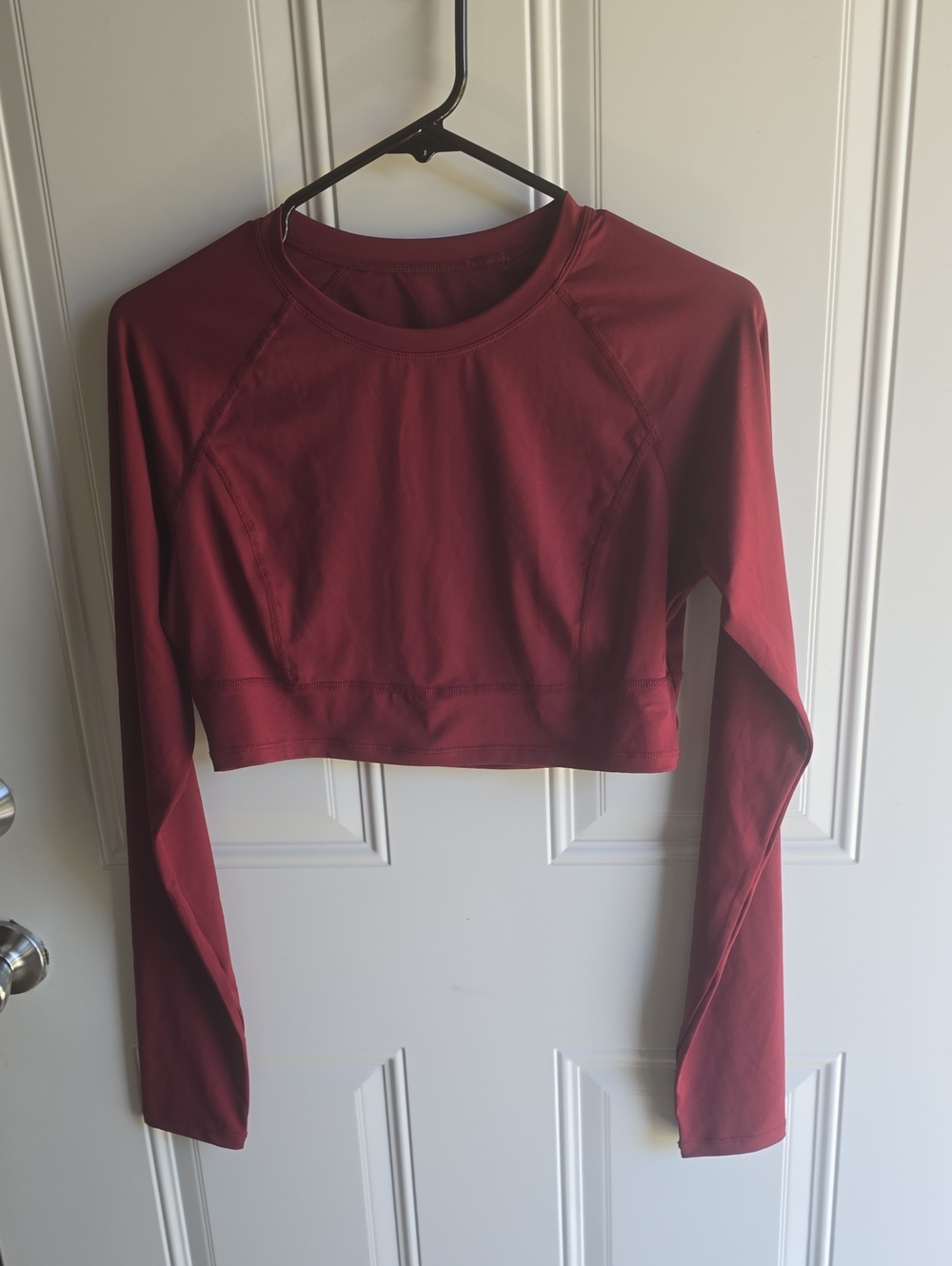 HALARA Burgundy Long Sleeve Crop Top